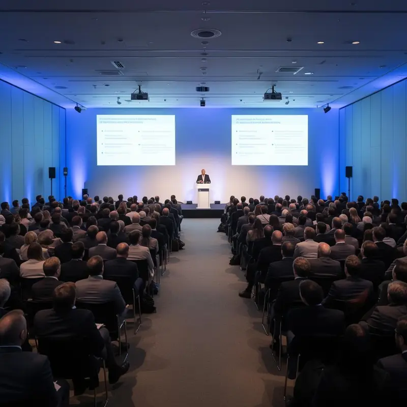 Convention et séminaire d'entreprise sonorisé avec écran de projection